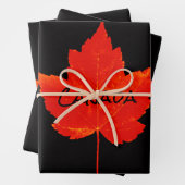 Kanada Day Red Black Maple Leaf Geschenkpapier Set (Beispiel)