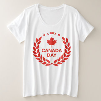 Kanada Day Wreath Plus-Size-Shirt Große Größe T-Shirt