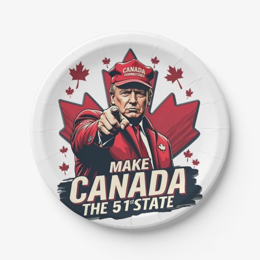 Kanada der 51. Staat Trump Kanadier Pappteller (Vorderseite)