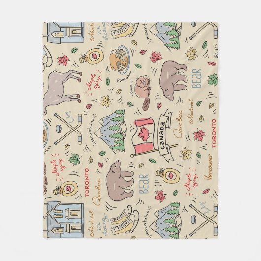 Kanada Doodles Fleecedecke (Vorderseite)
