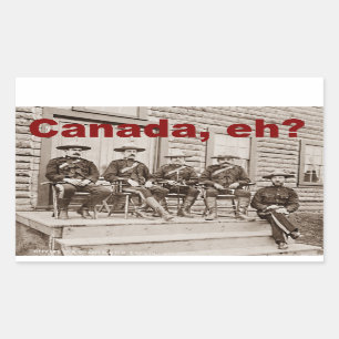 Kanada Eh Vintage Mounties Foto Rechteckiger Aufkleber