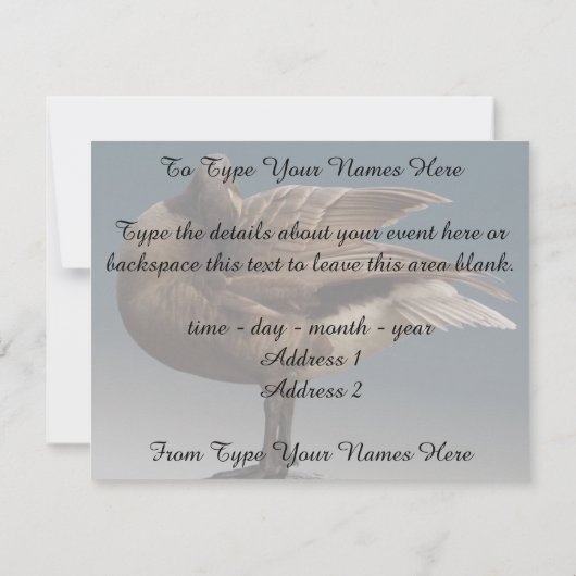 Kanada Einladungen Personalisiert Canada Gänse UAW (Rückseite)