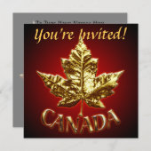 Kanada Einladungen Personalisiert Gold Canada UAWG (Vorne/Hinten)