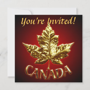 Kanada Einladungen Personalisiert Gold Canada UAWG