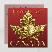 Kanada Einladungen Personalisiert Gold Canada UAWG (Vorne/Hinten)