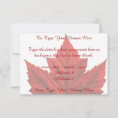 Kanada Einladungen Personalisierte kanadische RSVP (Rückseite)