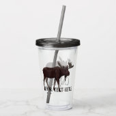 Kanada-Elch-Trommel-personalisierte Acryltrinkbecher (Rückseite)