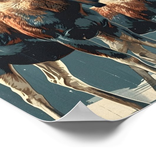 Kanada Elch Vintag Poster (Ecke)