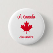 Kanada | Elegant Red Maple Leaf Button (Vorderseite)