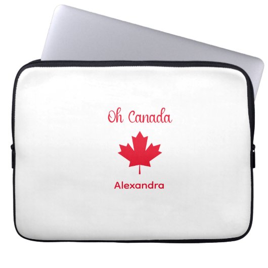 Kanada | Elegant Red Maple Leaf Laptopschutzhülle (Vorderseite)