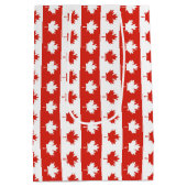 Kanada | Elegant Red Maple Leaf Mittlere Geschenktüte (Rückseite)