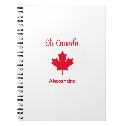Kanada | Elegant Red Maple Leaf Notizblock (Vorderseite)
