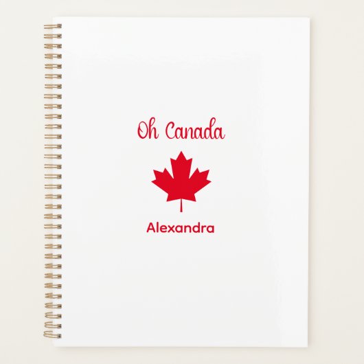 Kanada | Elegant Red Maple Leaf Planer (Vorderseite)