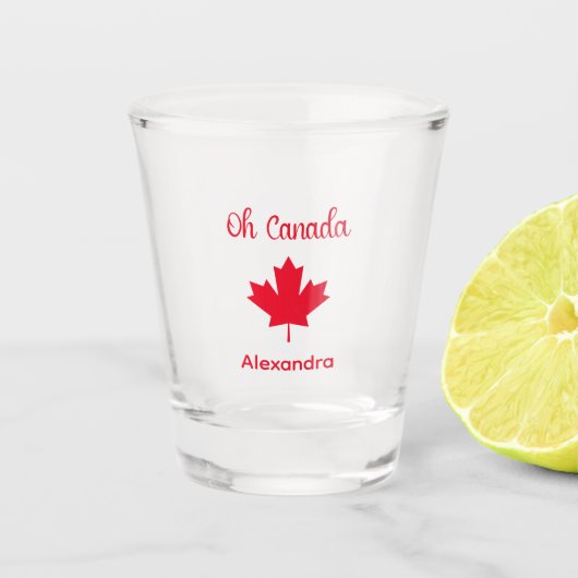 Kanada | Elegant Red Maple Leaf Schnapsglas (Vorderseite)