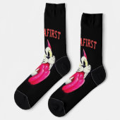 KANADA ERSTES VINTAGE KATZE SOCKEN (Linkes Detail)