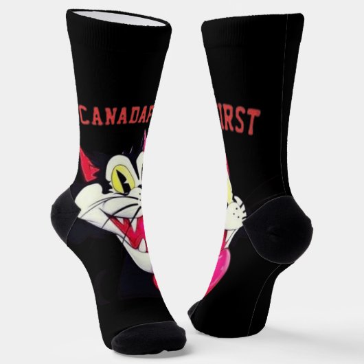 KANADA ERSTES VINTAGE KATZE SOCKEN (Gewinkelt)