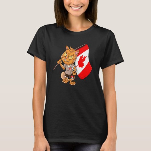Kanada Fan Katze T-Shirt (Vorderseite)