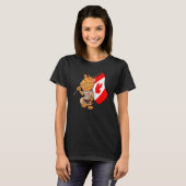 Kanada Fan Katze T-Shirt (Vorne ganz)