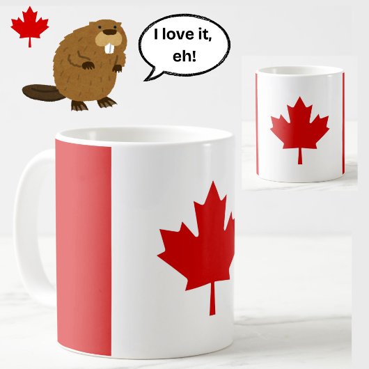 Kanada Flag Ahornleaf Red White Patriotic Kaffeetasse