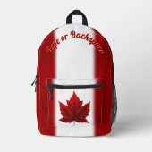 Kanada Flag Backpacks Custom Canada Mapsleaf Bag Bedruckter Rucksack (Vorderseite)