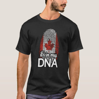 Kanada Flag Fingerprint Es ist in meinem DNA-Proud T-Shirt