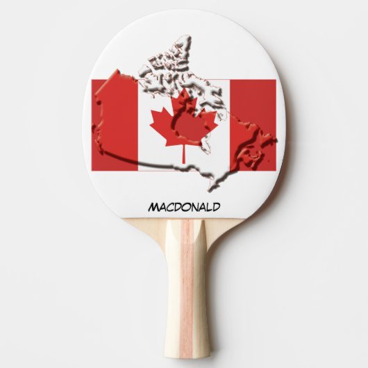 KANADA FLAG & MAP Personalisiert Tischtennis Schläger (Vorderseite)