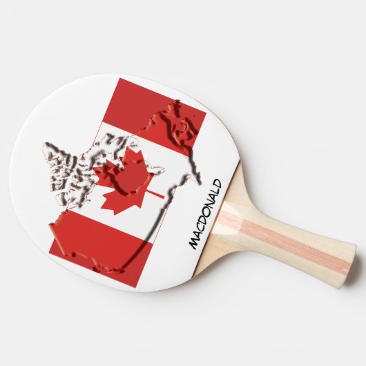 KANADA FLAG & MAP Personalisiert Tischtennis Schläger (Seitenansicht)