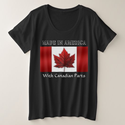 Kanada Flag Plus Size T - Shirt USA Kanada (Design vorne)