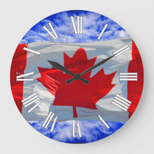 Kanada Flag & Sky Proud Patriotic Wall Clock Große Wanduhr
