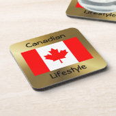 Kanada - Flag+Text-Untersetzer Getränkeuntersetzer (Linke Seite)