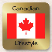 Kanada - Flag+Text-Untersetzer Getränkeuntersetzer (Vorderseite)