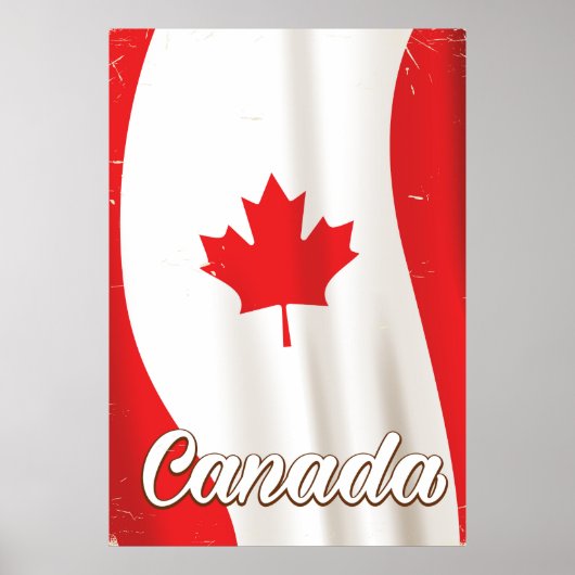 Kanada Flag Vintage Reiseplakat Poster (Vorne)