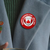 Kanada-Flagge | 3D-Herzsymbol | Emblem Brooch Button