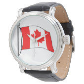 Kanada-Flagge Armbanduhr (Schrägansicht)