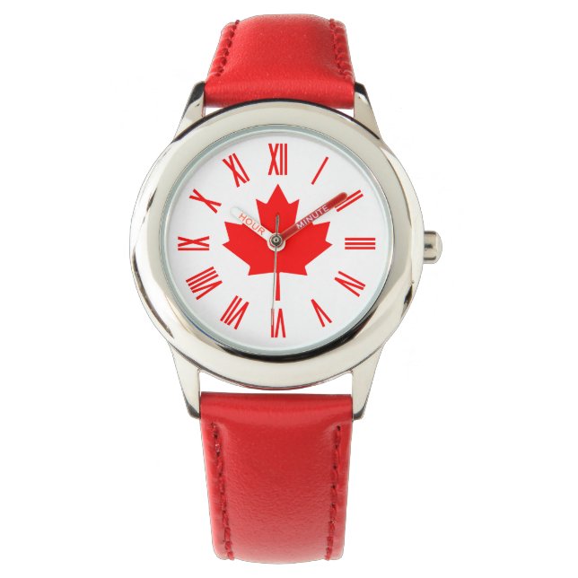 Kanada-Flagge Armbanduhr (Vorderseite)