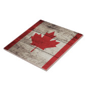 Kanada-Flagge auf altem hölzernem Korn Fliese (Seite)