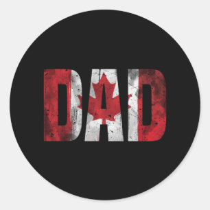 Kanada-Flagge Dad-T-Shirt Vintage Vatertag Daddy Runder Aufkleber