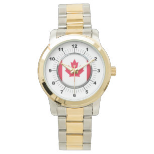 Kanada-Flagge für Frauen - Oversized Zwei-Tone-Uhr Armbanduhr