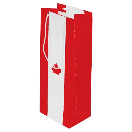 Kanada-Flagge Geschenktüte Für Weinflaschen (Vorderseite Schrägansicht)