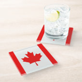 Kanada-Flagge Glasuntersetzer (Schrägansicht)