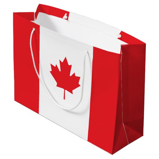 Kanada-Flagge Große Geschenktüte (Rückseite Schrägansicht)
