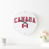 Kanada + Flagge Große Wanduhr (Zuhause)