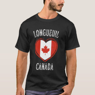 Kanada-Flagge Herz Longueuil Stadt T-Shirt