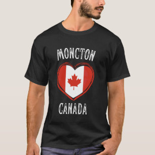 Kanada-Flagge Herz Moncton Stadt T-Shirt