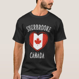 Kanada-Flagge Herz Sherbrooke Stadt T-Shirt