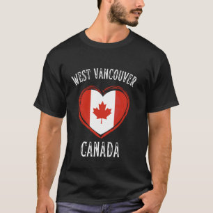 Kanada-Flagge Herz West Vancouver Stadt T-Shirt