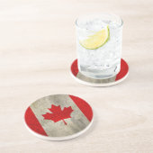 Kanada-Flagge in Grunge Getränkeuntersetzer (Seite)