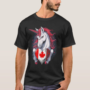 Kanada-Flagge Kanada Ahornblatt Einhorn Herz Kanad T-Shirt