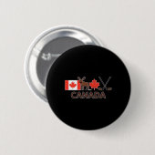 Kanada-Flagge Kanadisches Ahornblatt Hirsch Eishoc Button (Vorne & Hinten)