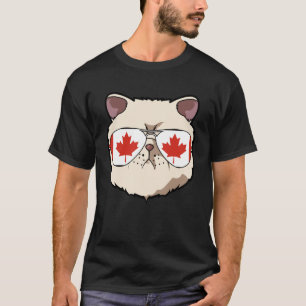 Kanada Flagge Kanadisches Exotisches Kurzzeitkatze T-Shirt